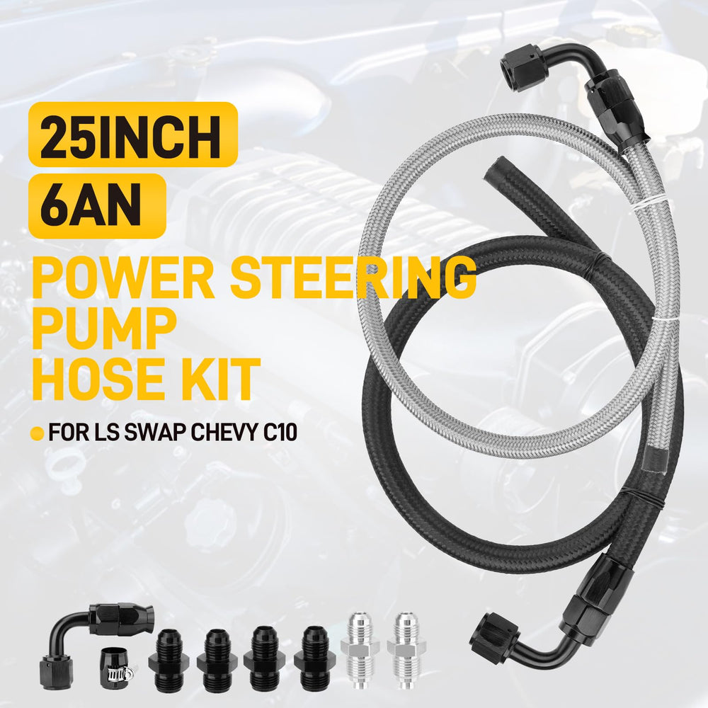 YEHERIT black nylon braided hose for durable steering connections