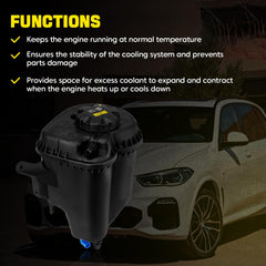 YEHERIT automotive expansion tank stores coolant and relieves engine pressure.