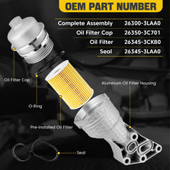 YEHERIT aluminum oil filter housing with enhanced durability reduces weak points