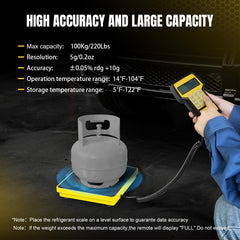 YELLOW JACKET refrigerant scale powered by 9V battery for portable field use