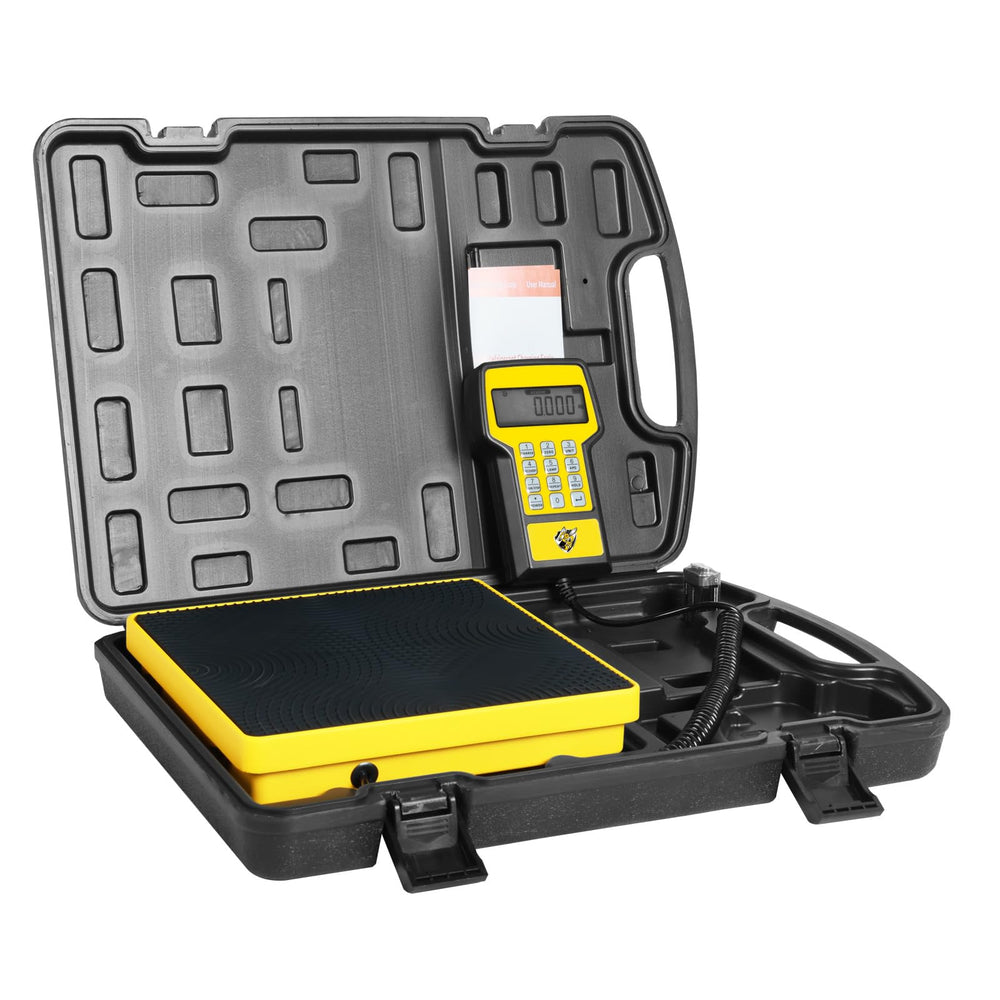 YELLOW JACKET refrigerant scale top view for precise measurement and smooth operation