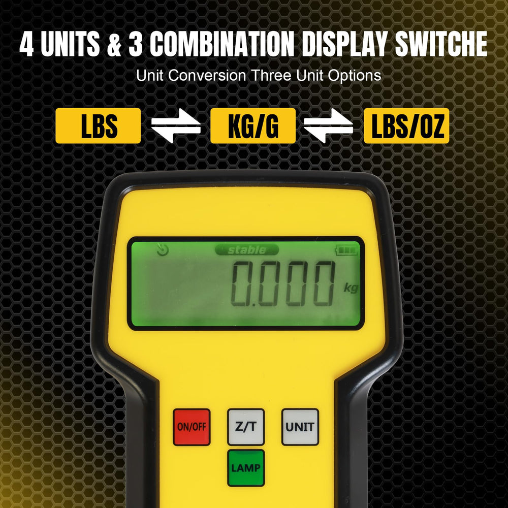 Sturdy aluminum frame supports heavy tanks on the Yellow Jacket scale.