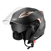 YEMA YM-627 helmet front view with dual visors for versatile sun and wind protection.