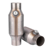 Yeoflagtrade catalytic converter with 3in inlet-outlet 2pcs for smooth installation.