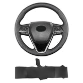 Yeolpise hand sewn steering wheel cover on RAV4 with snug fit and grip