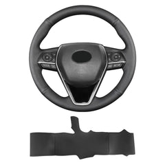 Yeolpise hand sewn steering wheel cover on RAV4 with snug fit and grip