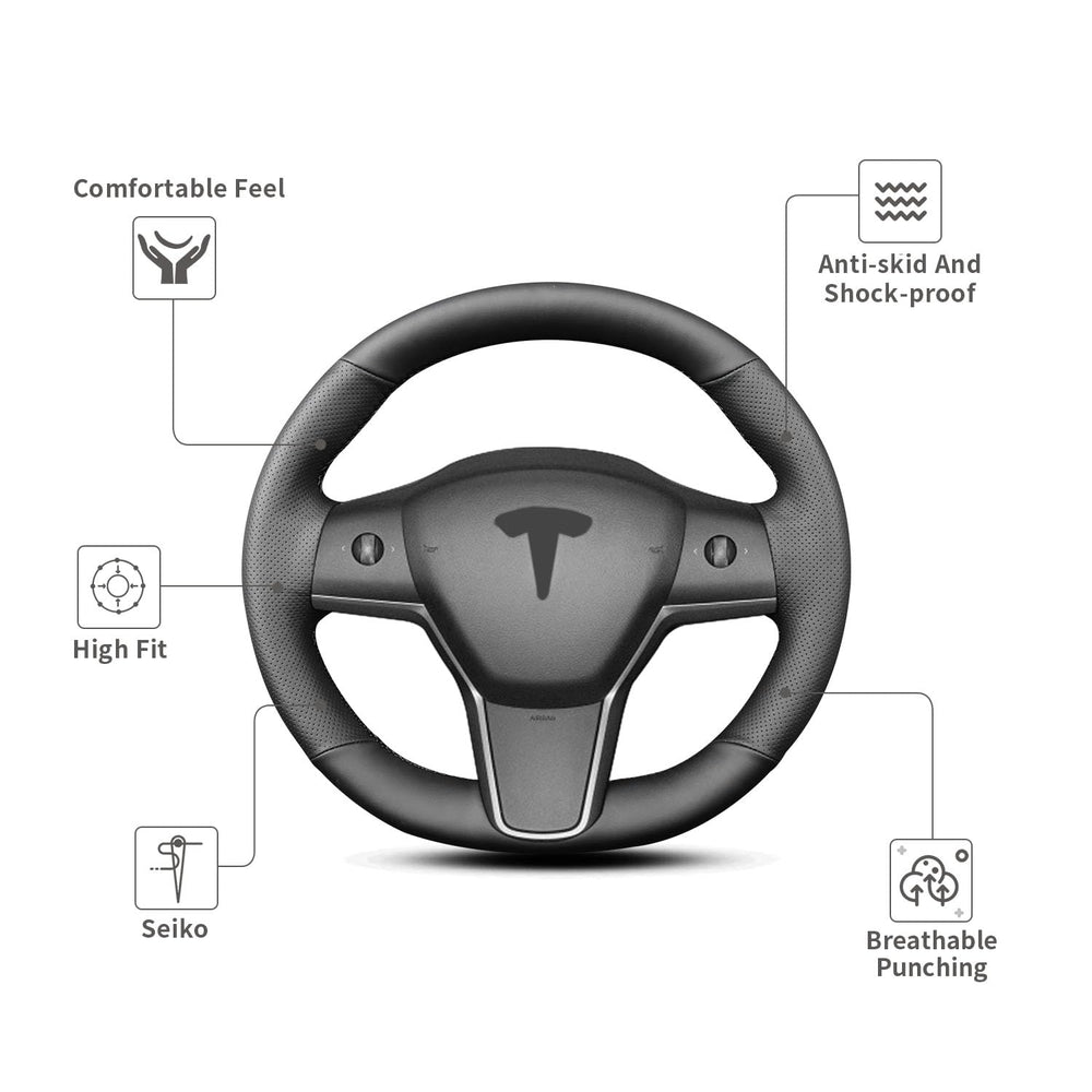 Yeolpise microfiber leather texture provides non-slip, breathable comfort on the wheel.