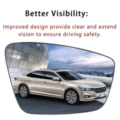 Yeparie passenger-side mirror glass with rear holder provides secure attachment and weather resilience.