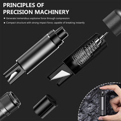 Yeria SafeHammer compact escape tool fits in tight car spaces.