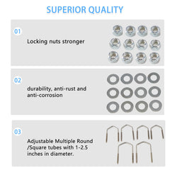 YESHMA tube mount assembly with U-bolts and washers ready to install