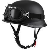 Yesmotor half-shell helmet in matte black with German-inspired design for urban riding