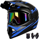 Yesmotor youth dirt bike helmet dark blue, protective and comfortable for kids.
