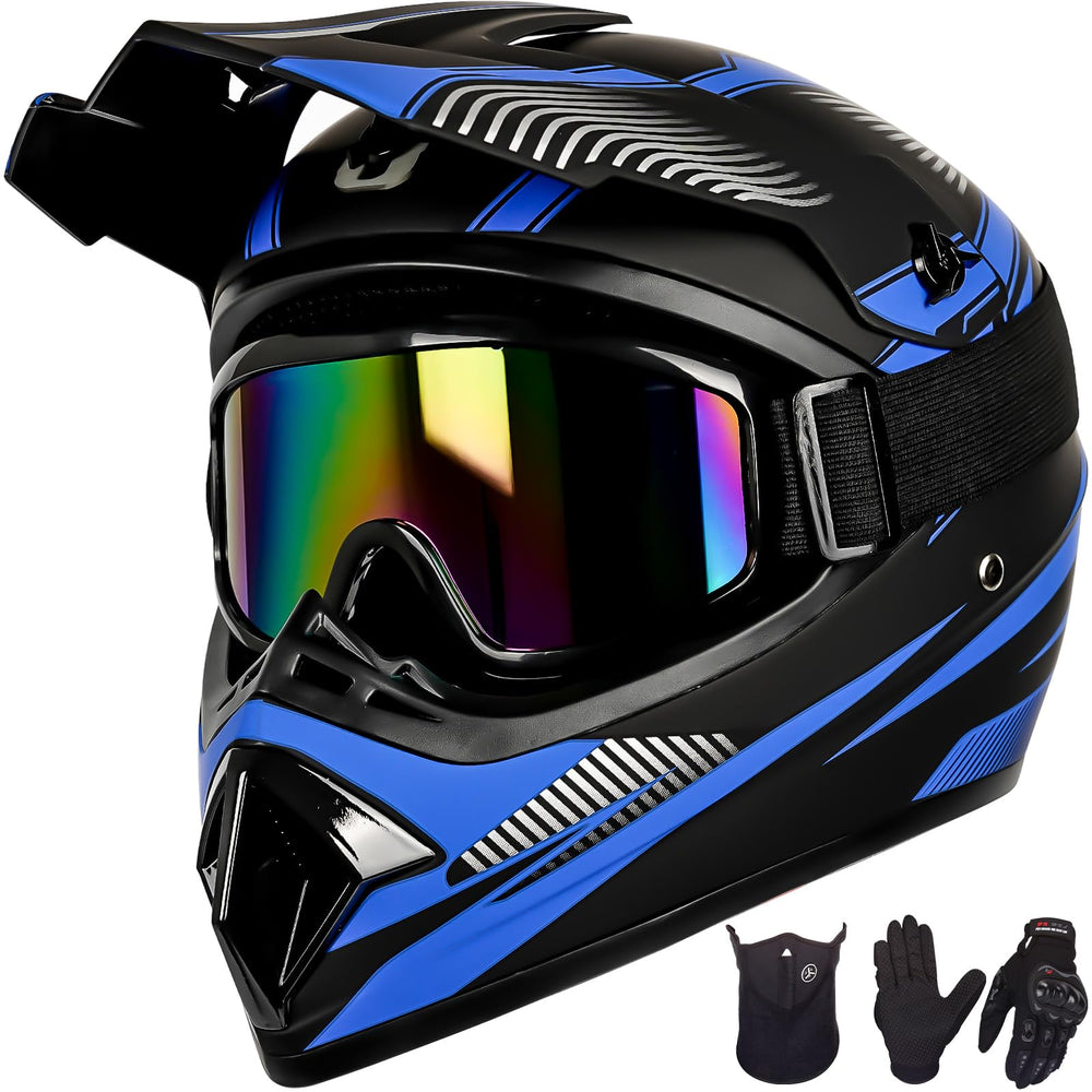 Yesmotor youth dirt bike helmet on display with sturdy ABS shell for kid protection