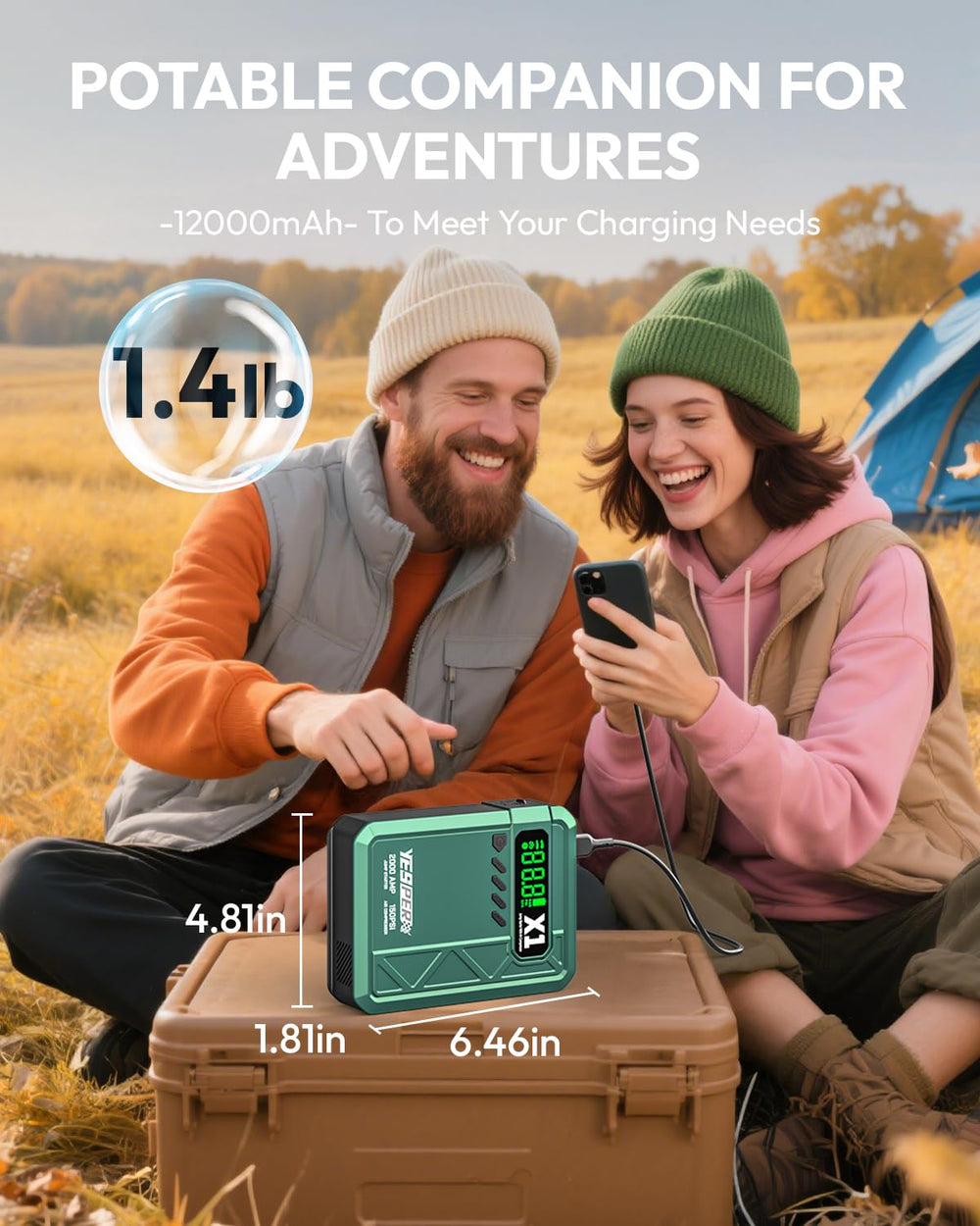 YESPER compact design offers portable power for camping and emergencies