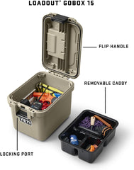 YETI LoadOut 15 GoBox removable cargo tray keeps small items accessible.