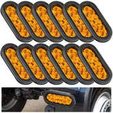 Yexiya 12-pack oval LED trailer light with yellow lens boosts daytime visibility