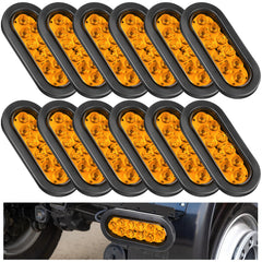 Yexiya 12-pack oval LED trailer light with yellow lens boosts daytime visibility