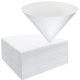 Yexiya 150-piece white cone filters pack for oil filtration in busy kitchens.