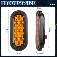 Yexiya oval LED trailer light showing 10 LEDs and bright signaling