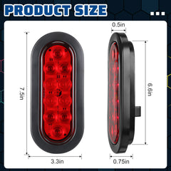 Yexiya oval LED trailer light close-up shows 10 LEDs for bright visibility.