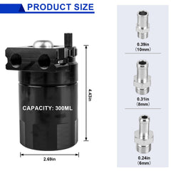 YEYETUO aluminum oil separator top view shows compact, efficient performance