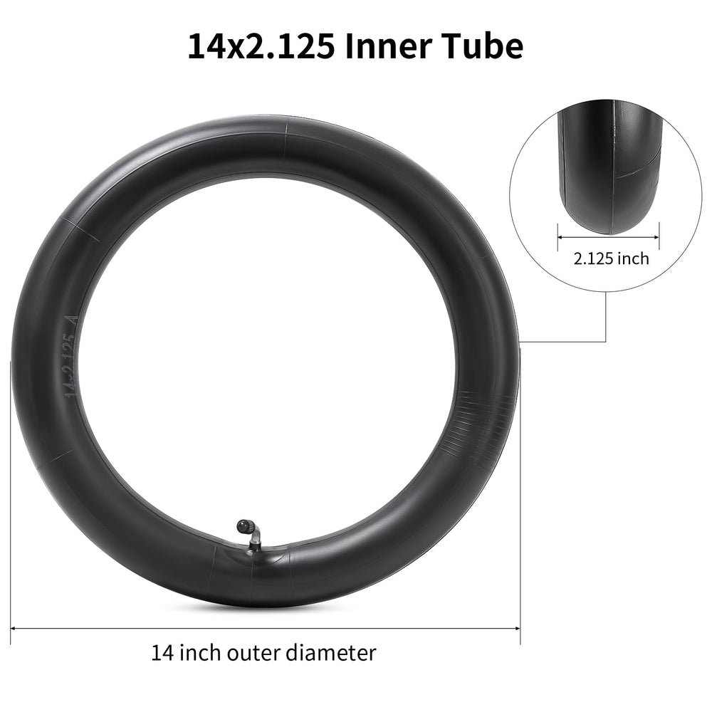 YeYouC 14x2.125 inner tube compatible with most 14-inch bikes and scooters.