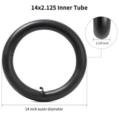 YeYouC 14x2.125 inner tube compatible with most 14-inch bikes and scooters.