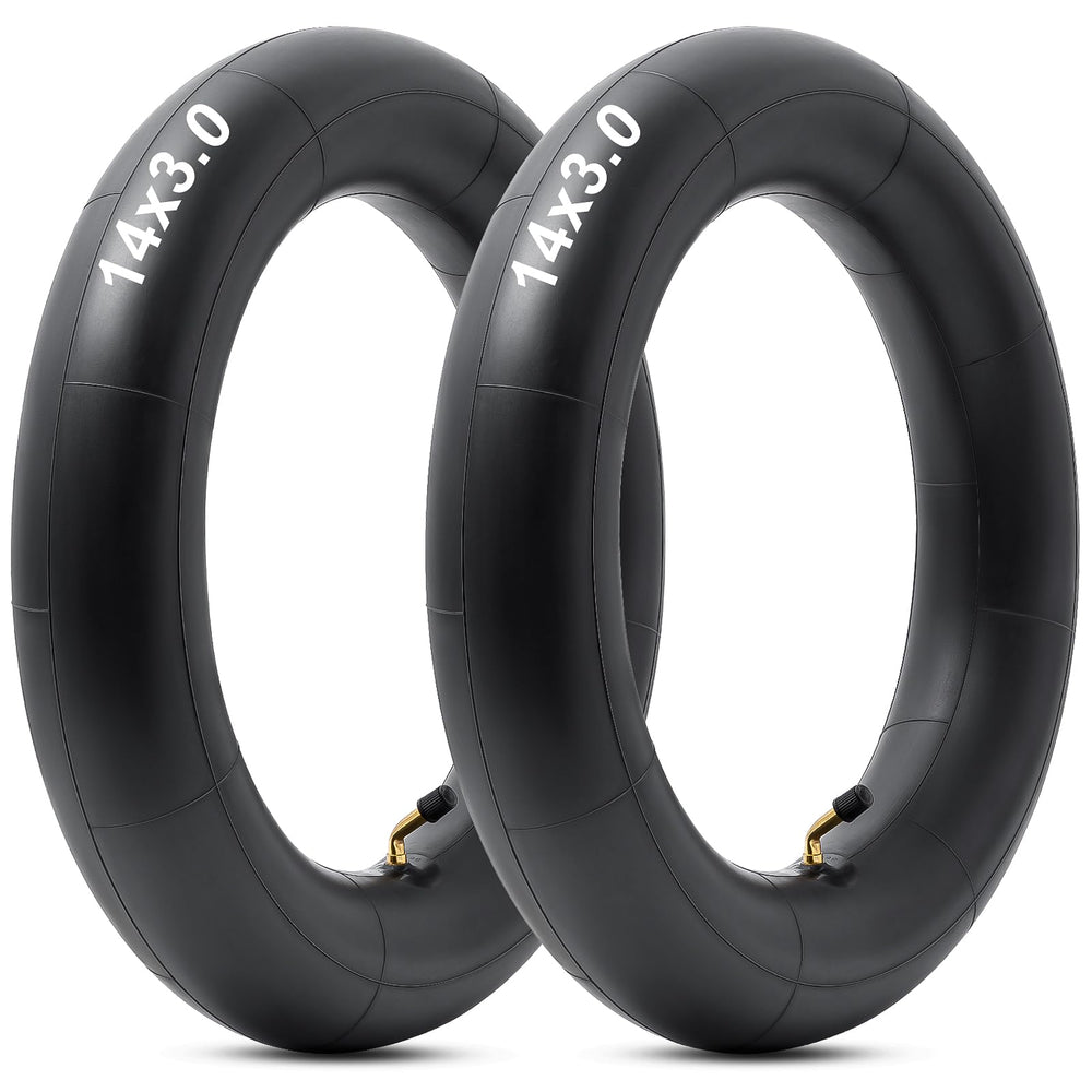 YeYouC heavy-duty 14x3 inner tube front view highlights thick rubber construction for durability.