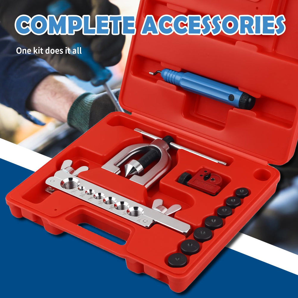 YGDMD brake line flare kit in-use for uniform, leak-free flares