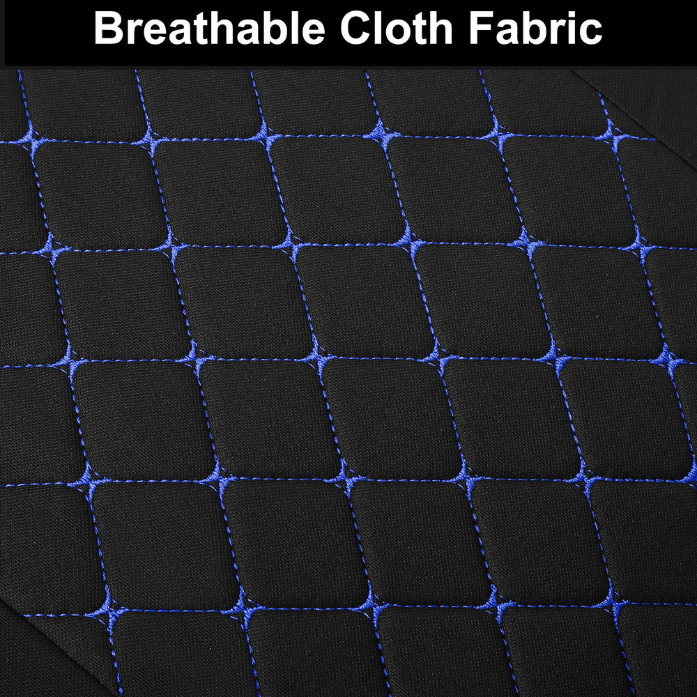 YGL black and blue colorway seat covers enhance interior style and protection.