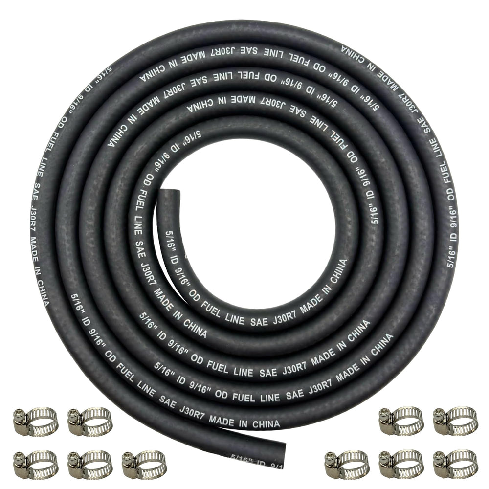 YGQ braided fuel line hose 8 ft for automotive and marine applications.