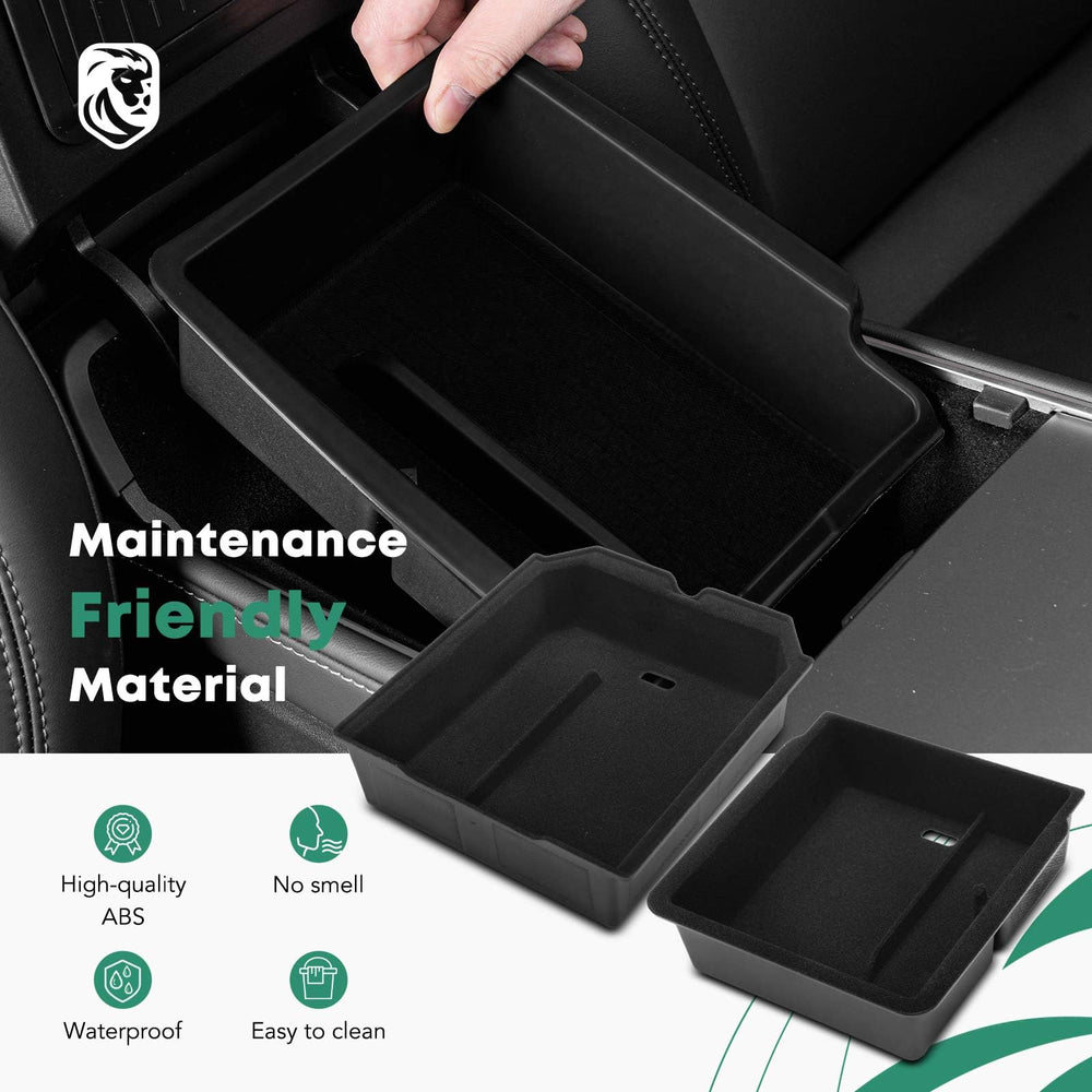 YHTAUTO center console organizer helps declutter by hiding small items neatly.
