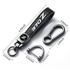 YHKEJI leather and metal keychain with built-in small screwdriver for quick fixes.