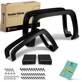 YHTAUTO fender flare front-left installed on Silverado for rugged protection