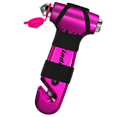 Yiader 3-in-1 pink window breaker with glass-breaking tip for emergency exit