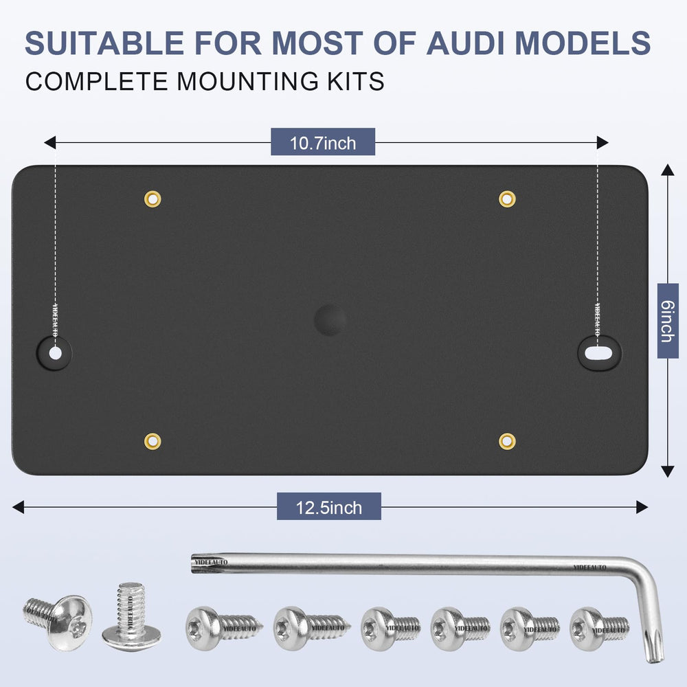 YIDEEAUTO install kit for Audi plate bracket simplifies mounting and saves time.