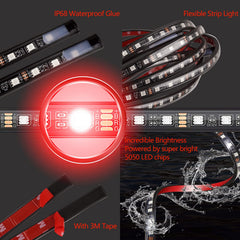 Yielinth LED underglow kit four strip layout with a two line design
