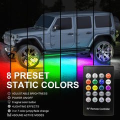 Yielinth app control interface for easy color and mode changes.