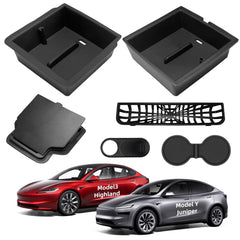 Yieokei center console organizer for Tesla Model Y Juniper keeps items neatly in reach.