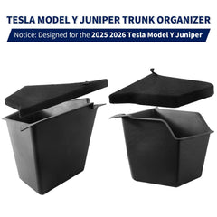 Yieokei Model Y Juniper trunk bin open shows quick access to essentials.