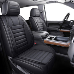 YIERTAI Chevy Silverado full-set black seat covers for front seats