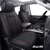 YIERTAI Dodge Ram front seat covers protect upholstery with a soft, waterproof finish.