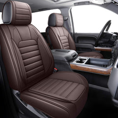 YIERTAI brown front-seat cover on a Silverado, soft and protective.