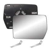 Yikesai driver left side heated mirror glass for Ford F-150 showing closeup for ice-free visibility
