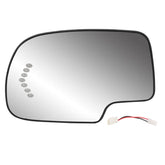 Yikesai driver-side heated mirror glass showing heating element for icy mornings