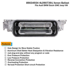 Performance-ready ballast warming quickly after ignition in the headlight.