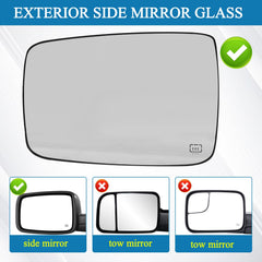 Yikesai Ram passenger-side mirror glass replacement enhances clarity for safer driving