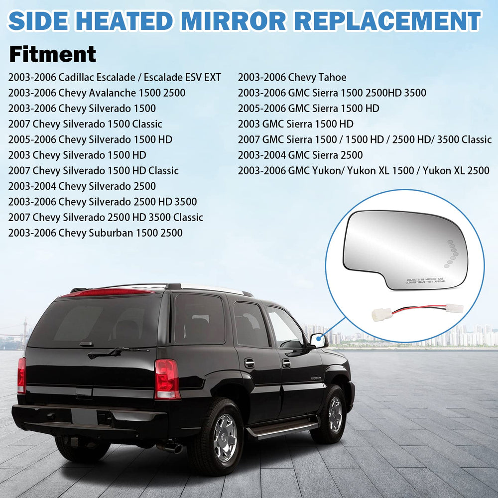 Yikesai Suburban mirror glass replacement with OEM-like fit