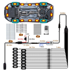 YiLaie rock light kit ideal for ATVs, UTVs, boats, and motorcycles.