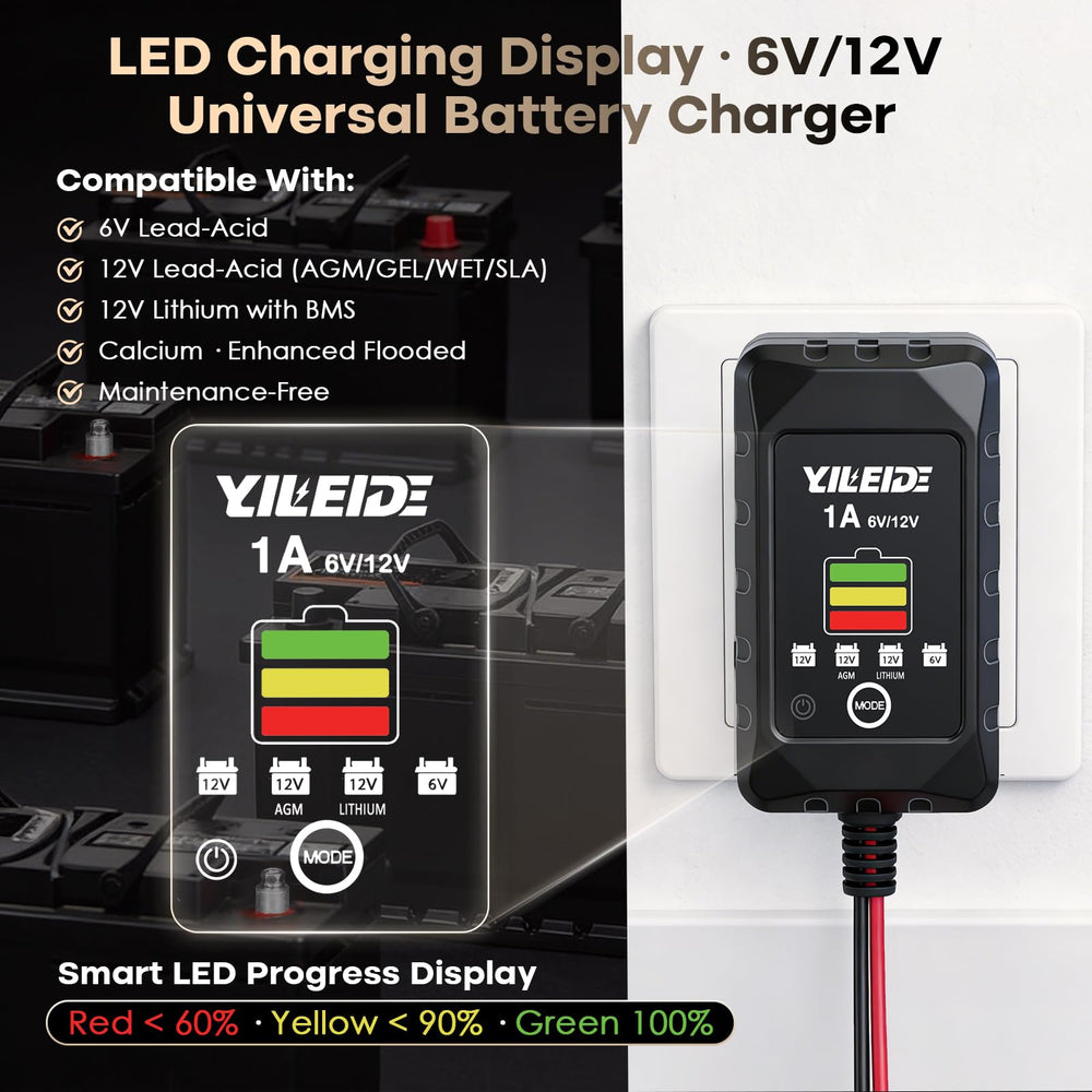 YILEIDE 1A charger weighs 7.09 ounces for light portability.